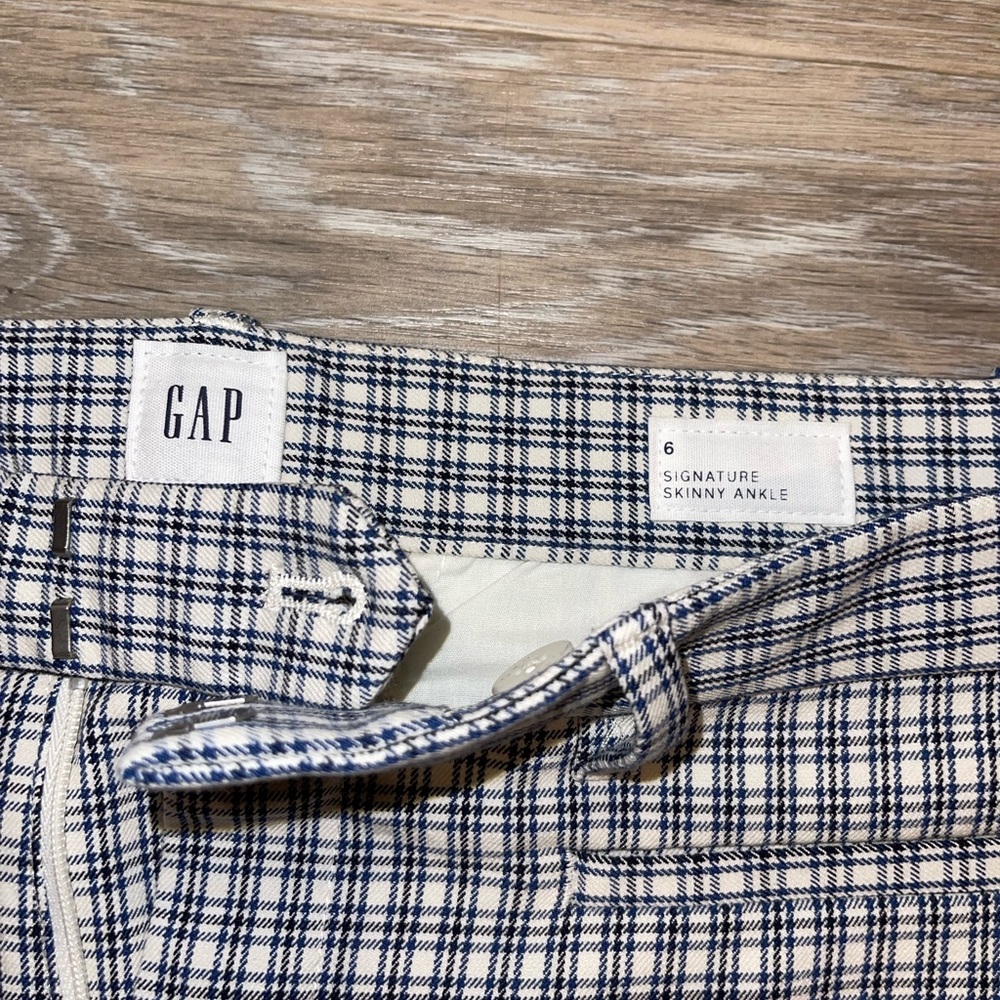 Womens GAP Business Pants Size 6 Black & White Box Design Like New Work Squares - Picture 3 of 3